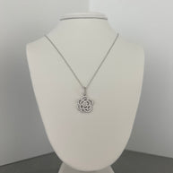 Sterling silver rose necklace