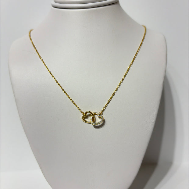 Sterling Silver Double Heart Necklace
