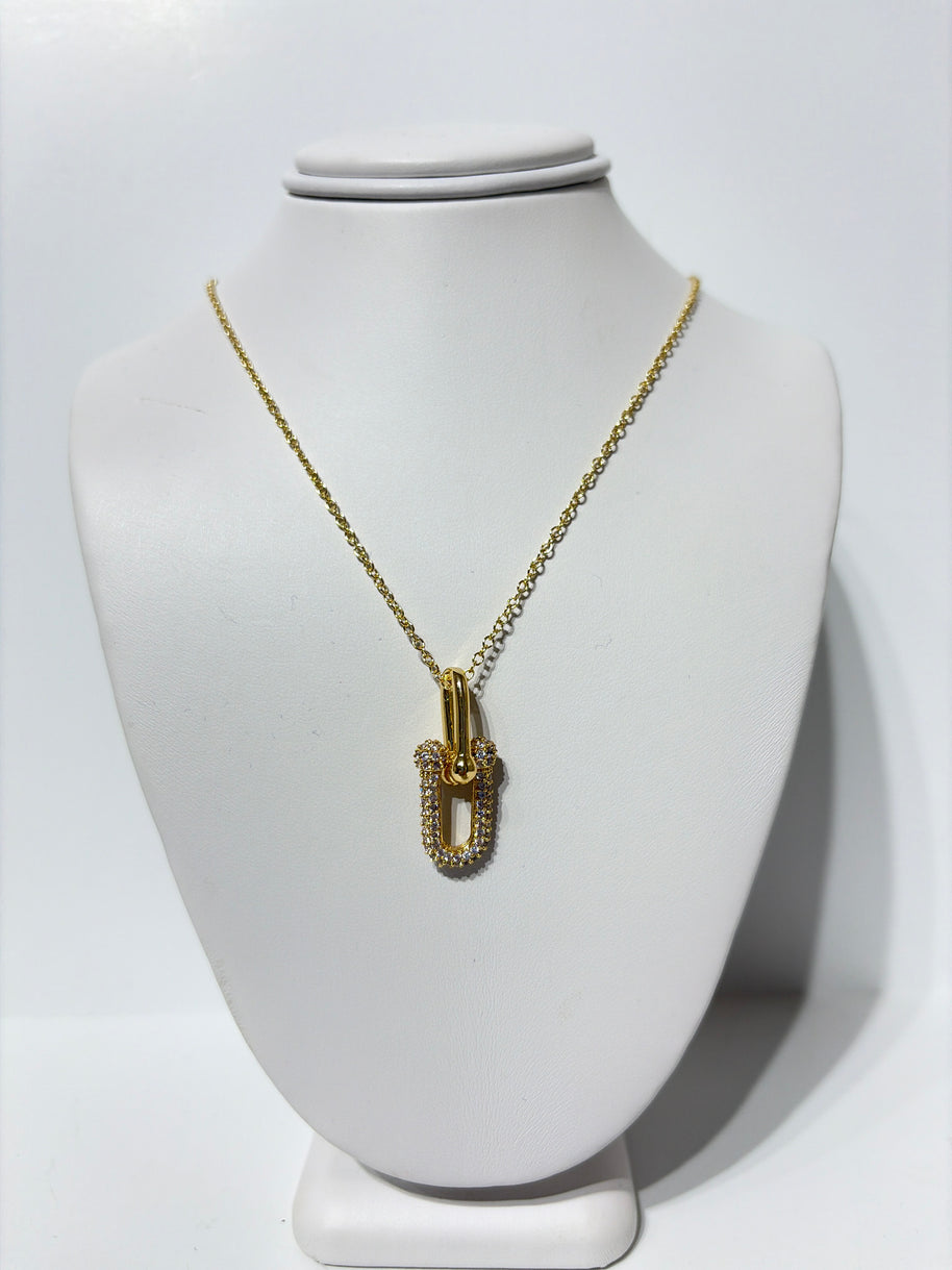 Pavé Paperclip Necklace