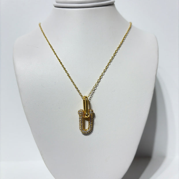 Pavé Paperclip Necklace