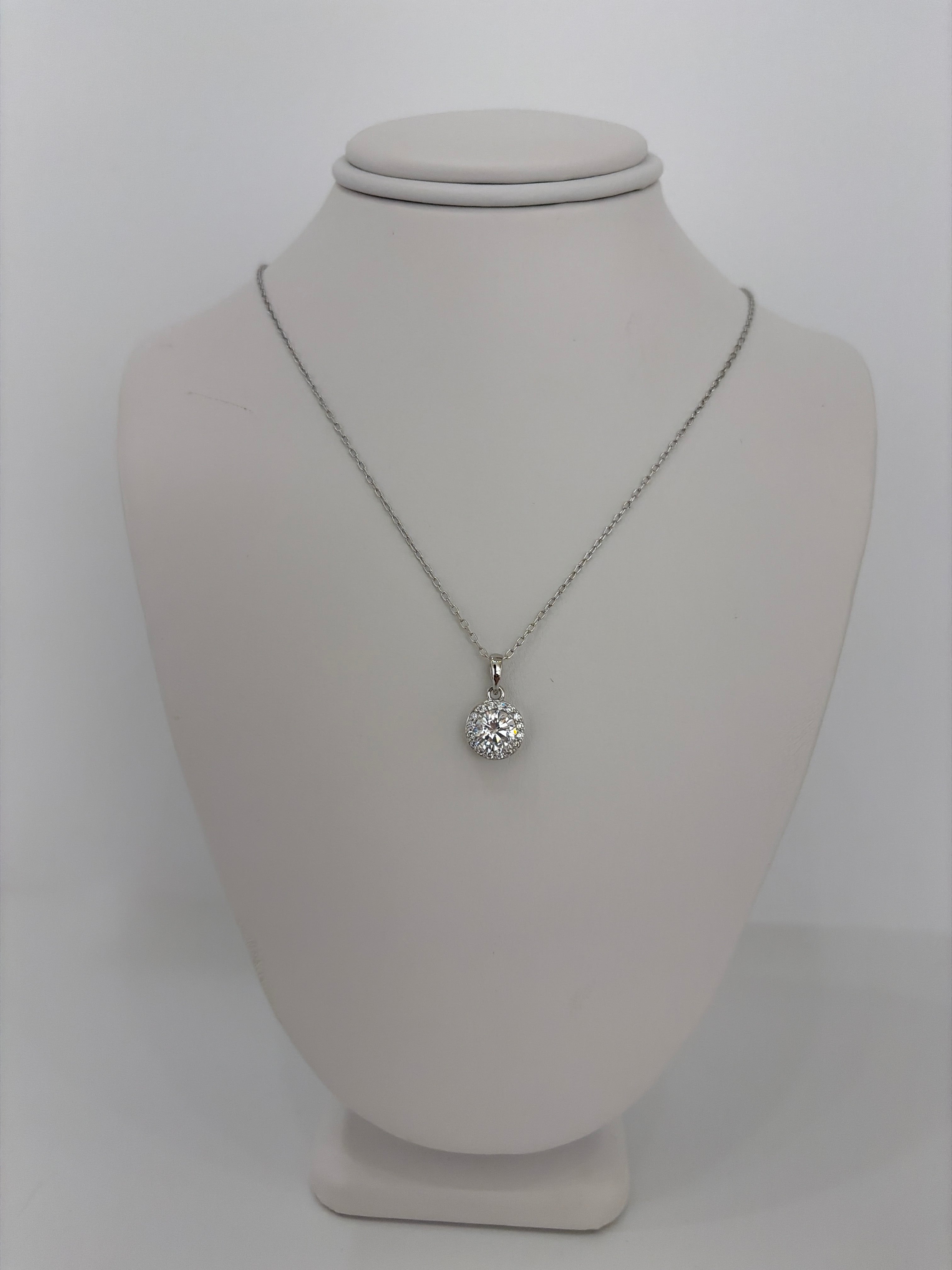 Sterling silver Circle Halo Necklace.