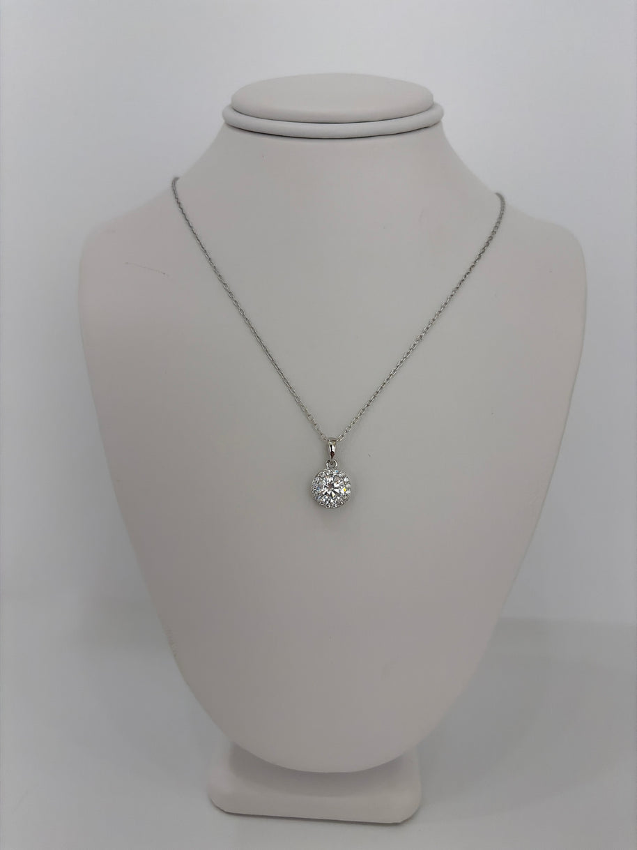 Sterling silver Circle Halo Necklace.