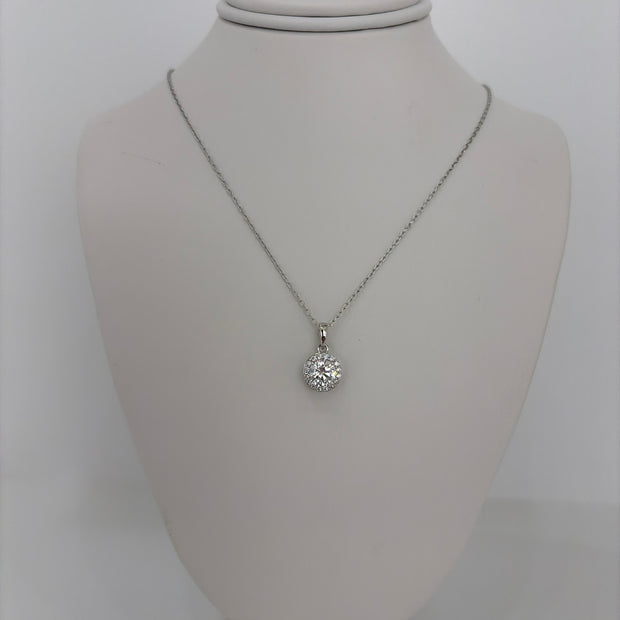 Sterling silver Circle Halo Necklace.