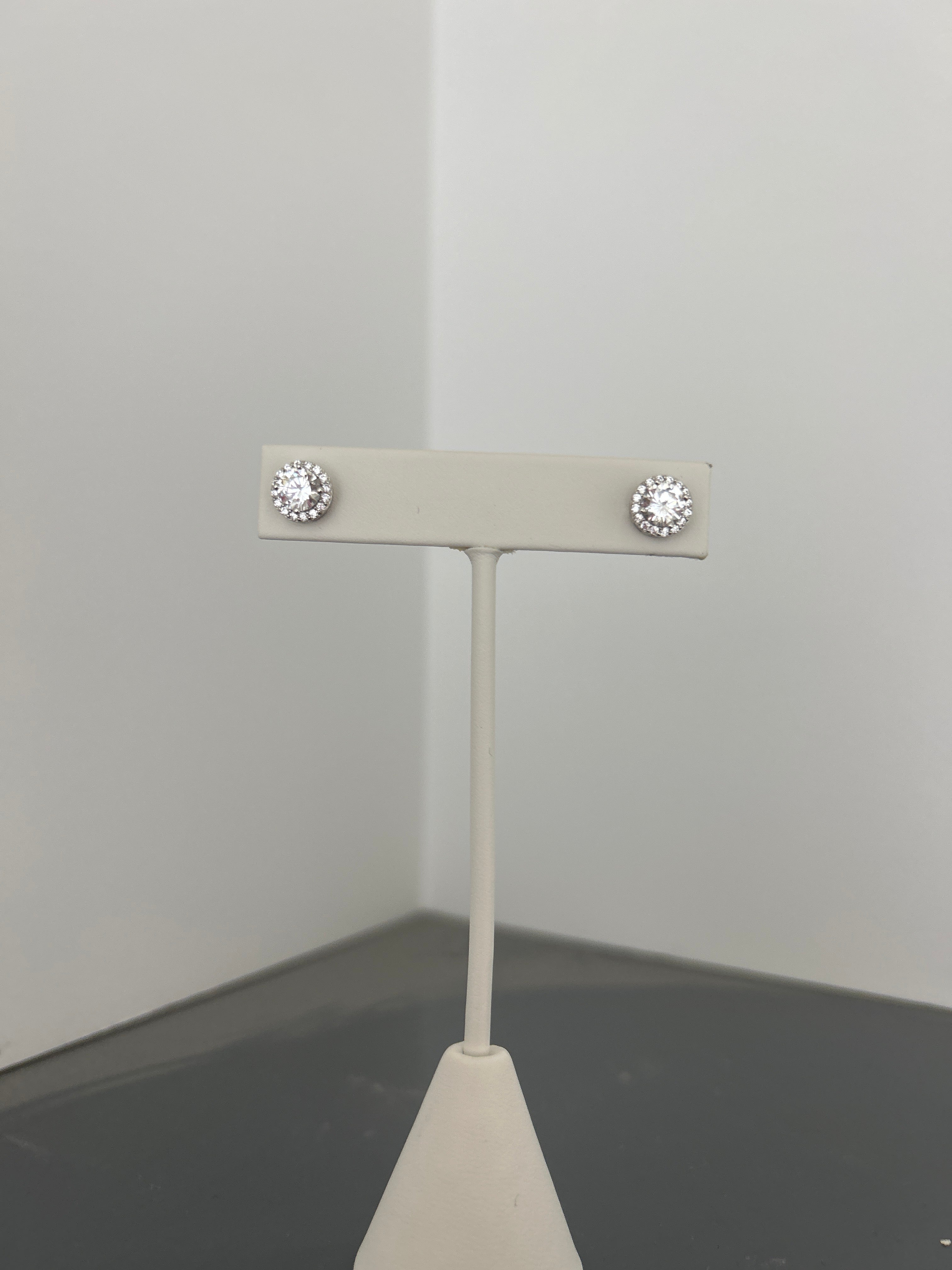 Sterling silver halo earring