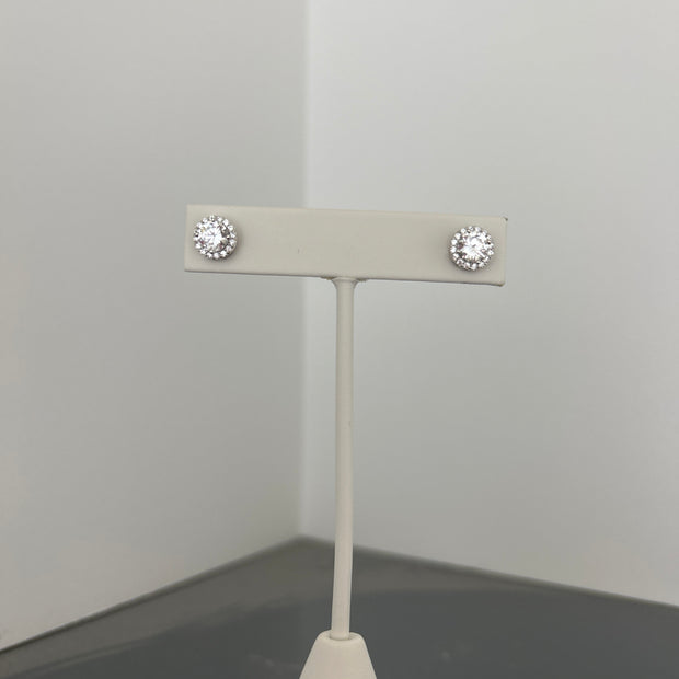 Sterling silver halo earring