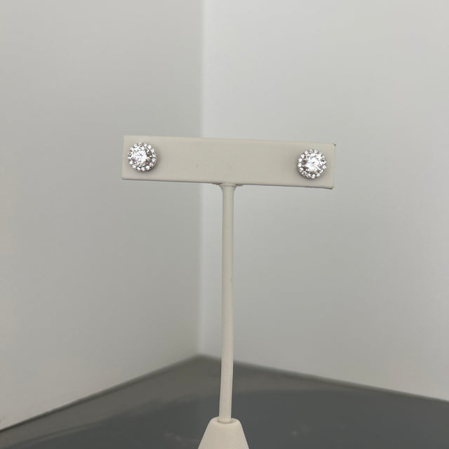 Sterling silver halo earring