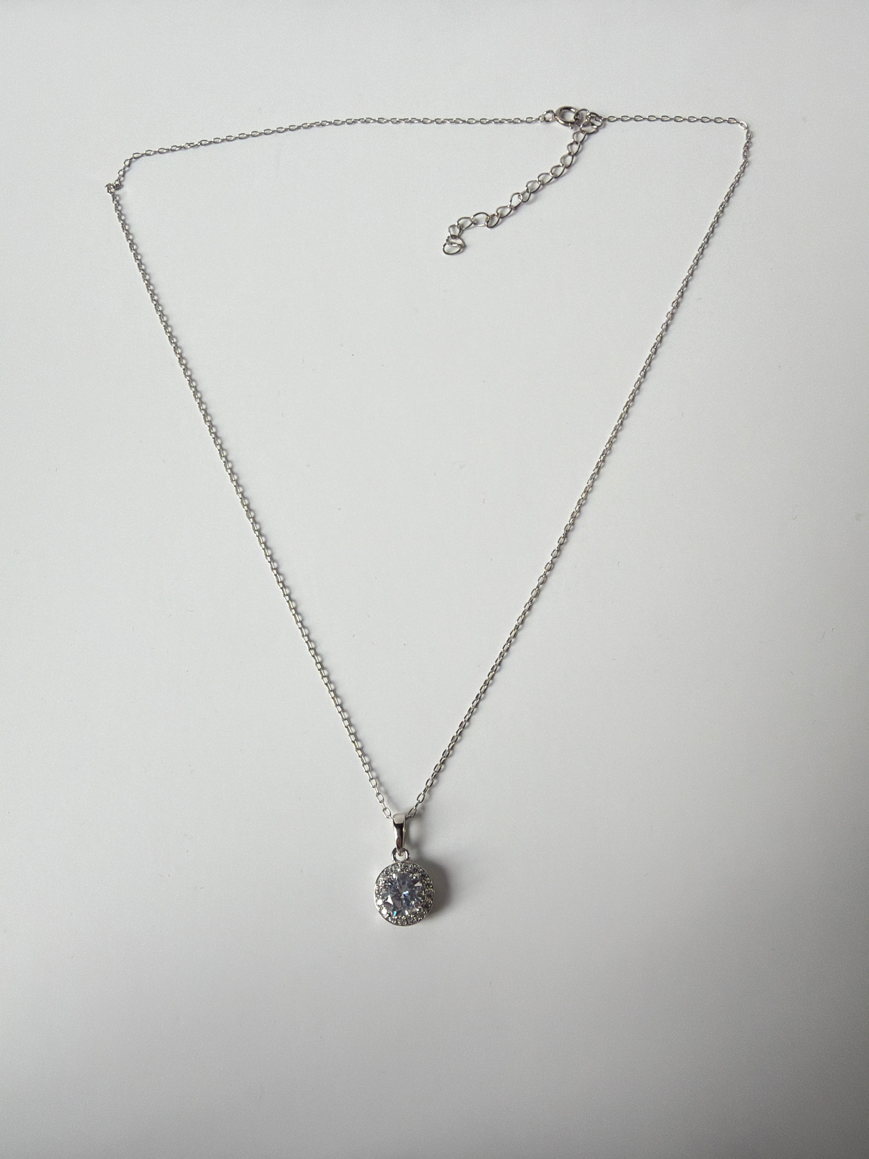 Sterling silver Circle Halo Necklace.