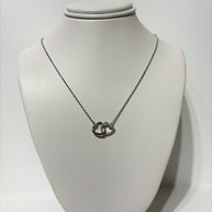 Sterling Silver Double Heart      Necklace