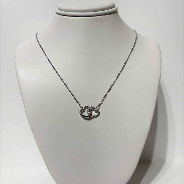 Sterling Silver Double Heart Necklace