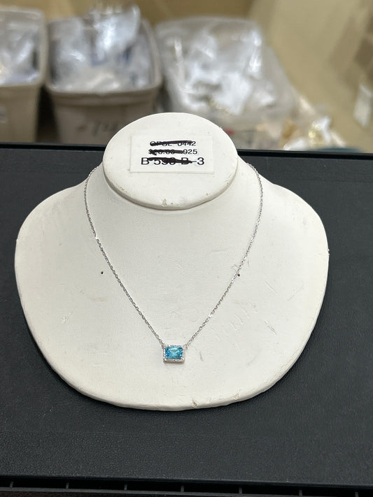Sterling silver colored halo necklace