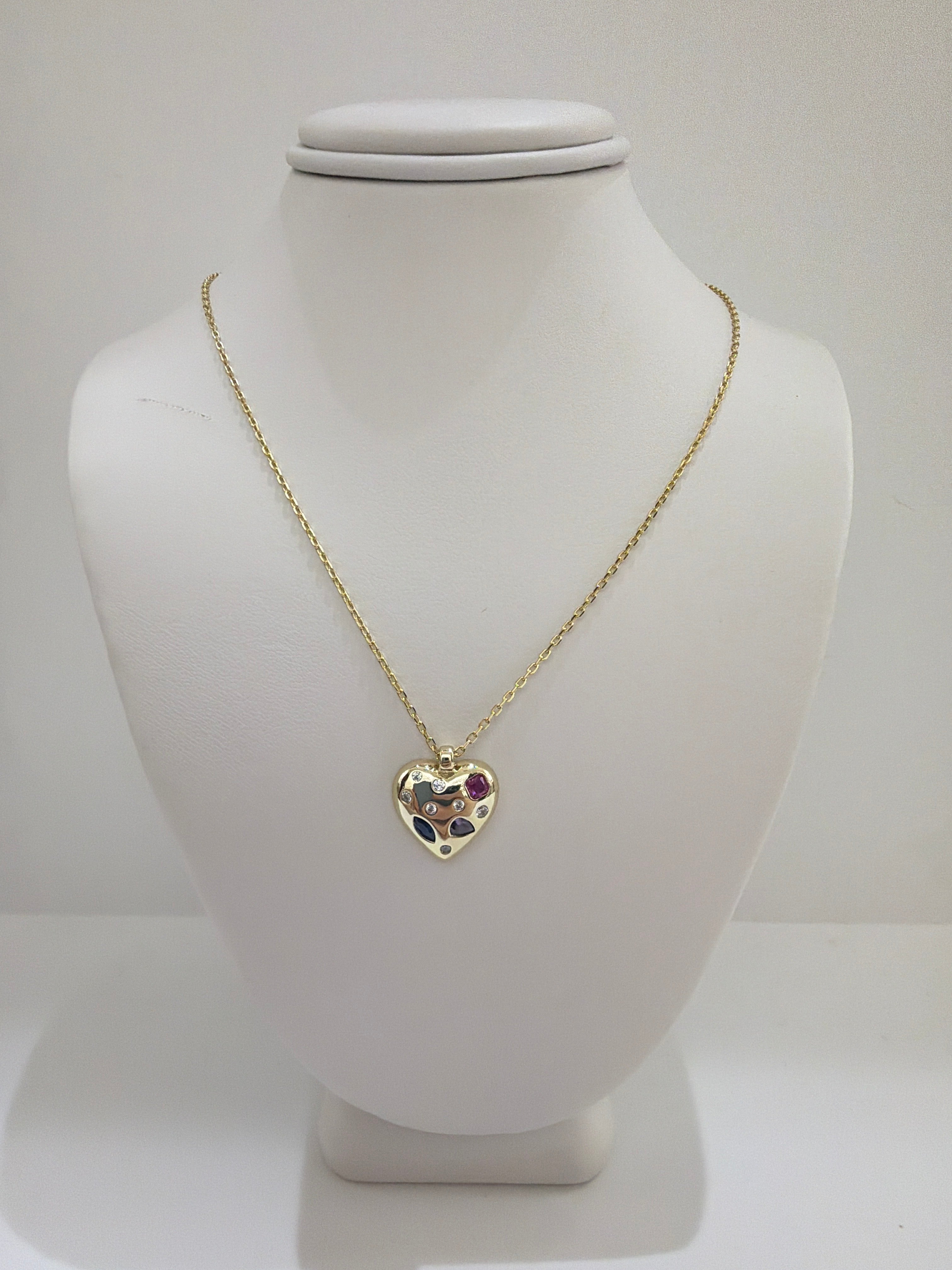 Sterling Silver heart with gemstone