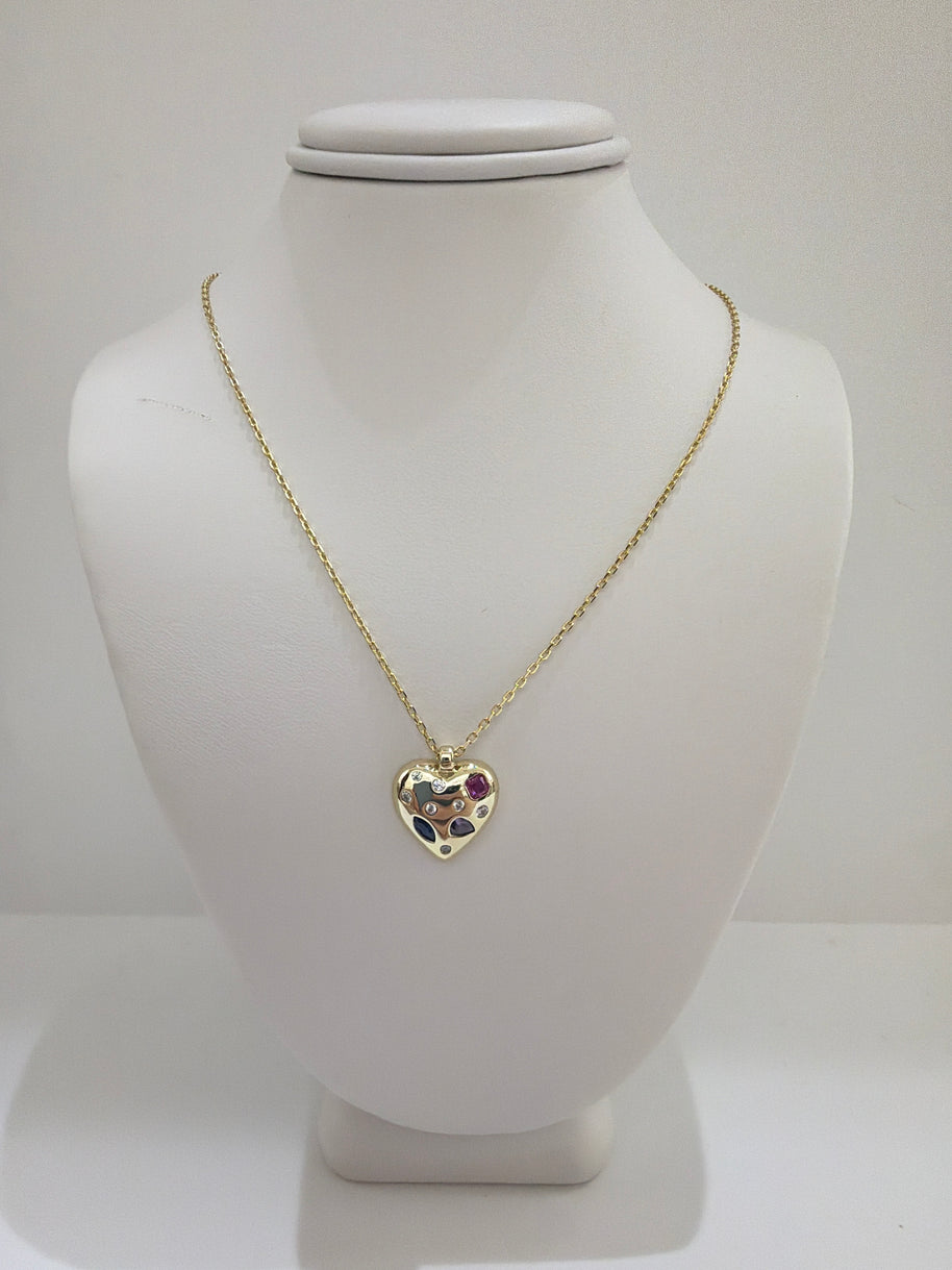 Sterling Silver heart with gemstone