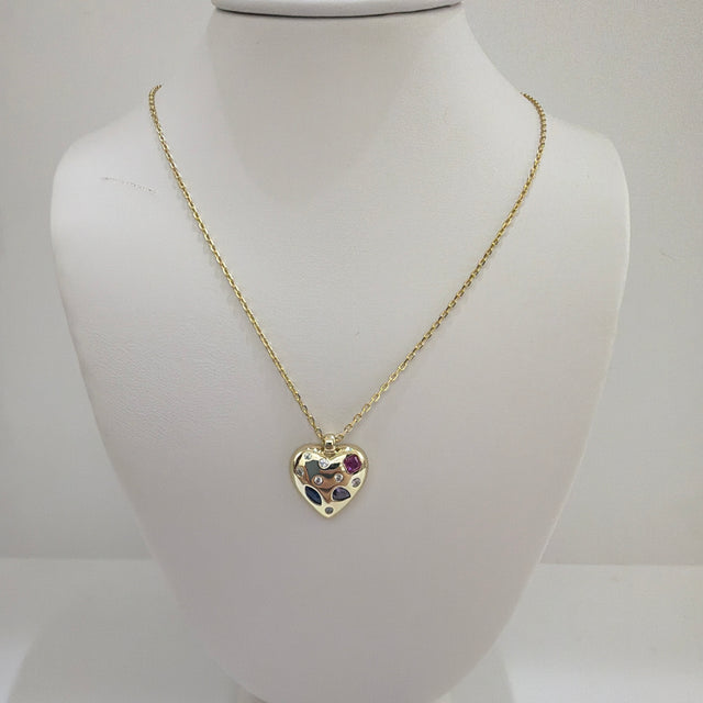 Sterling Silver heart with gemstone