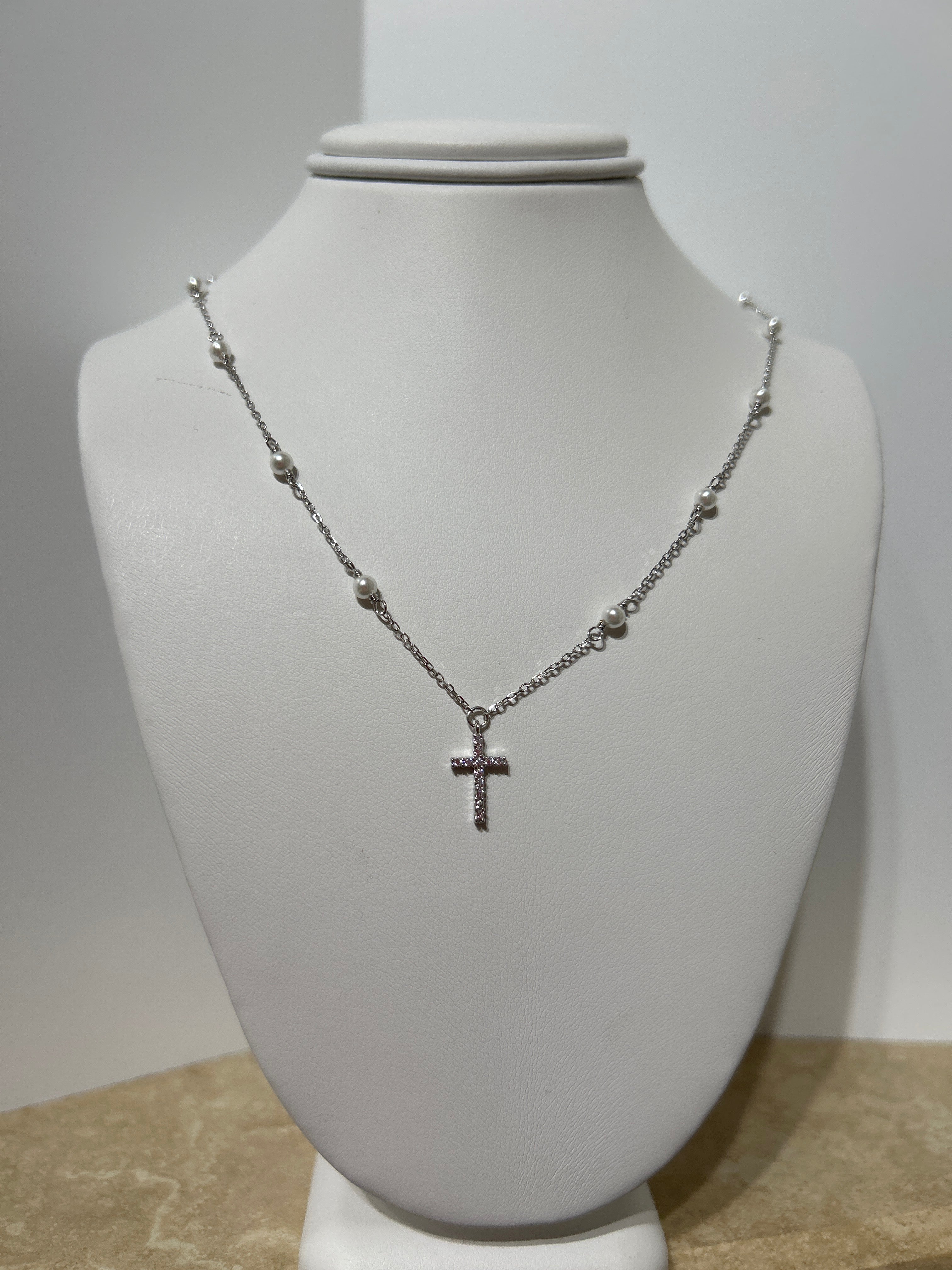 Sterling Silver freshwater pearl necklace.