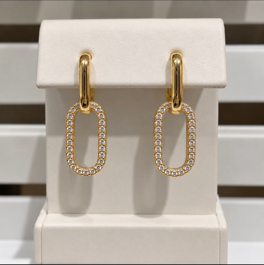Pavé Link Drop Earrings