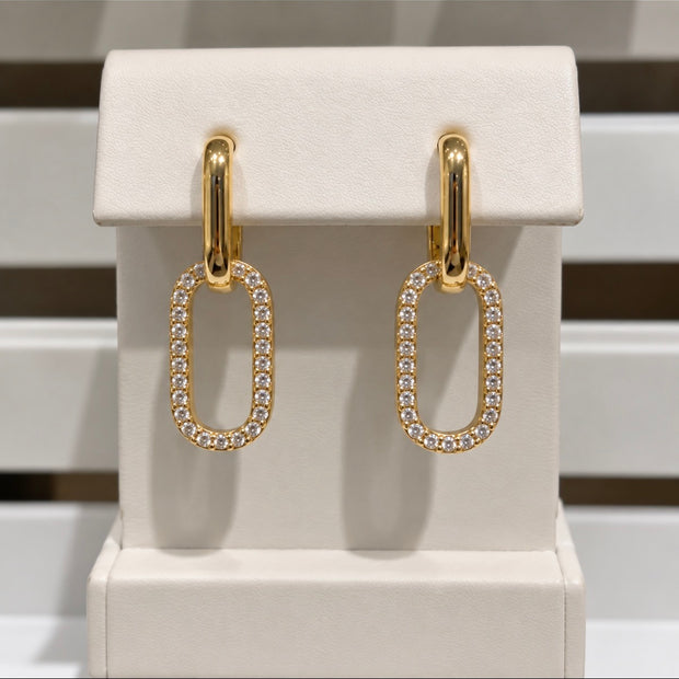 Pavé Link Drop Earrings