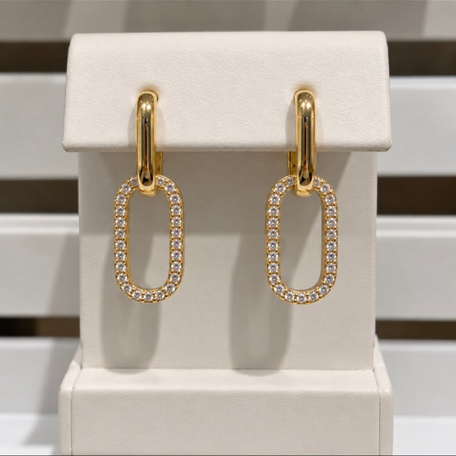 Pavé Link Drop Earrings