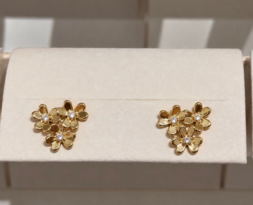 Sterling silver flower earrings