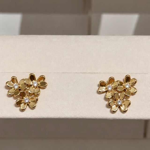 Sterling silver flower earrings