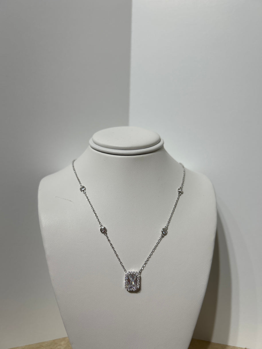 Sterling Silver Halo Necklace