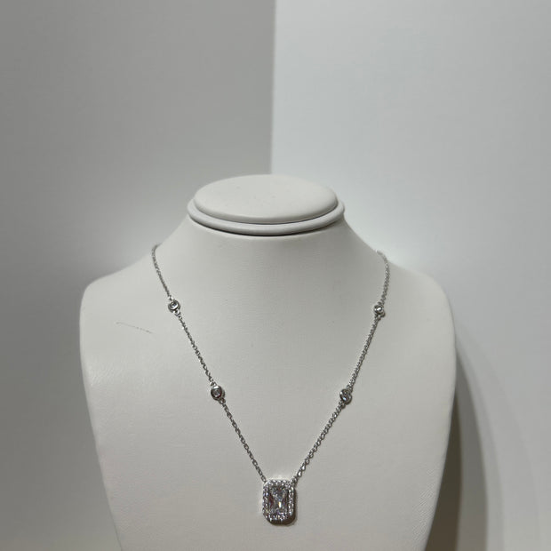Sterling Silver Halo Necklace