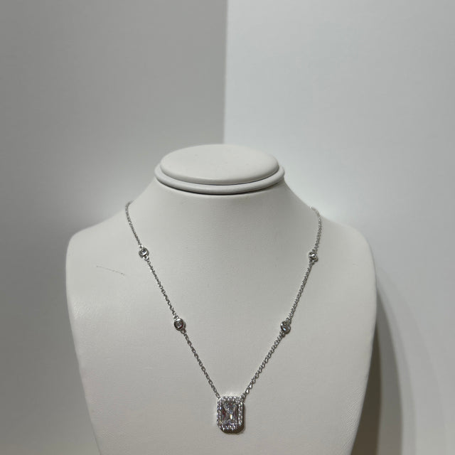 Sterling Silver Halo Necklace