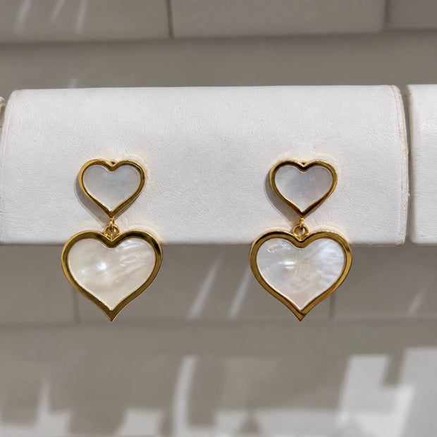Pearl Heart Drop Earrings