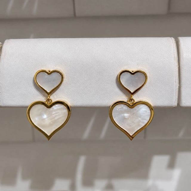 Pearl Heart Drop Earrings