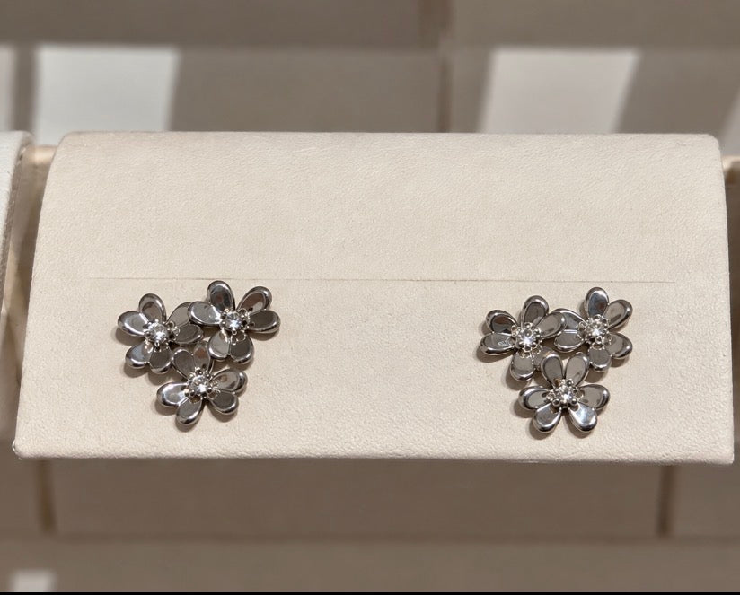 Sterling silver flower earrings