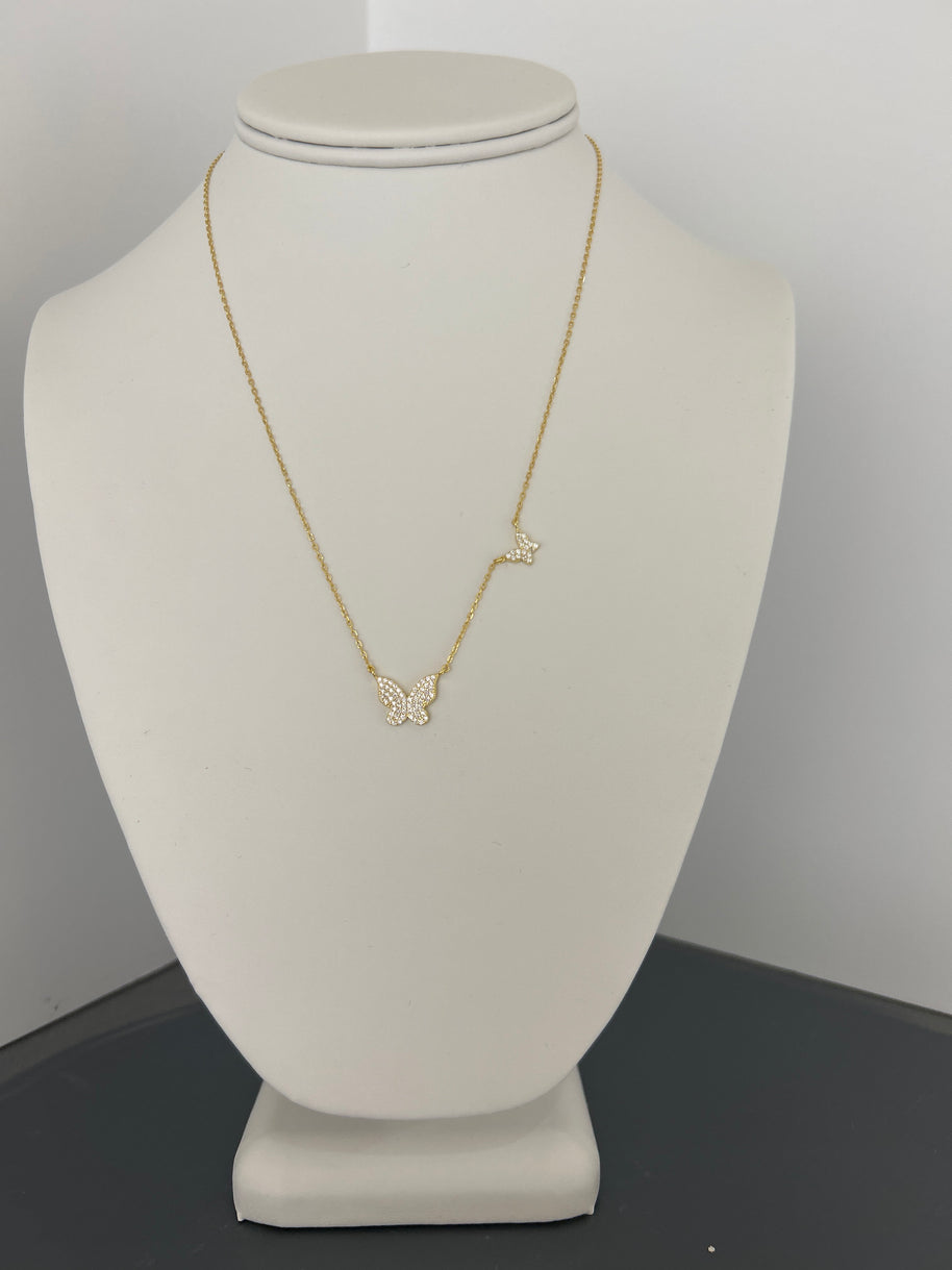 Sterling silver butterfly necklace