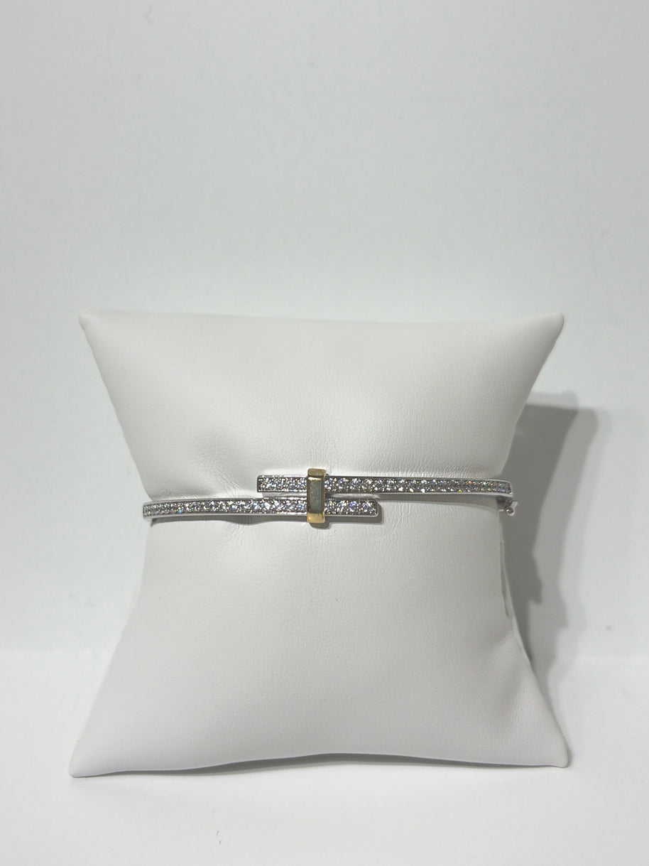 Luxe Pavé Bar Cuff Bracelet