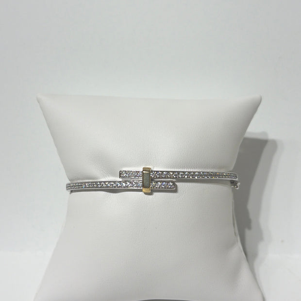 Luxe Pavé Bar Cuff Bracelet
