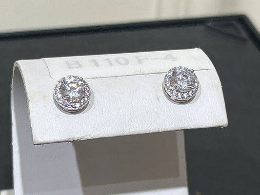 Sterling silver halo earring