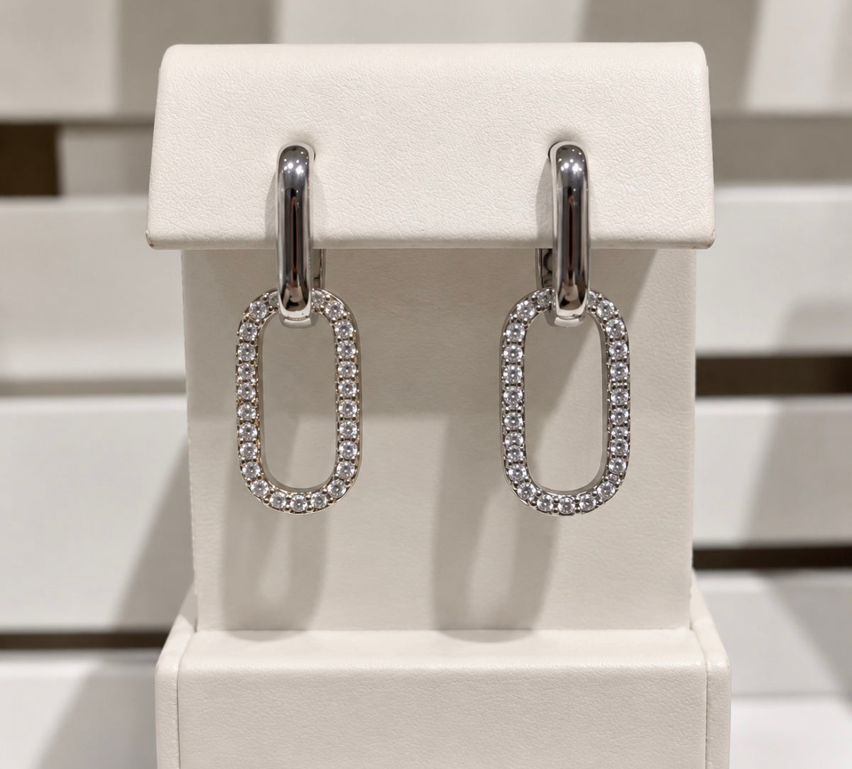 Pavé Link Drop Earrings