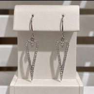 Pavé Heart Drop Earrings