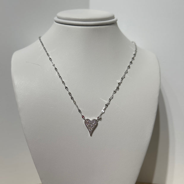 Sterling silver heart necklace