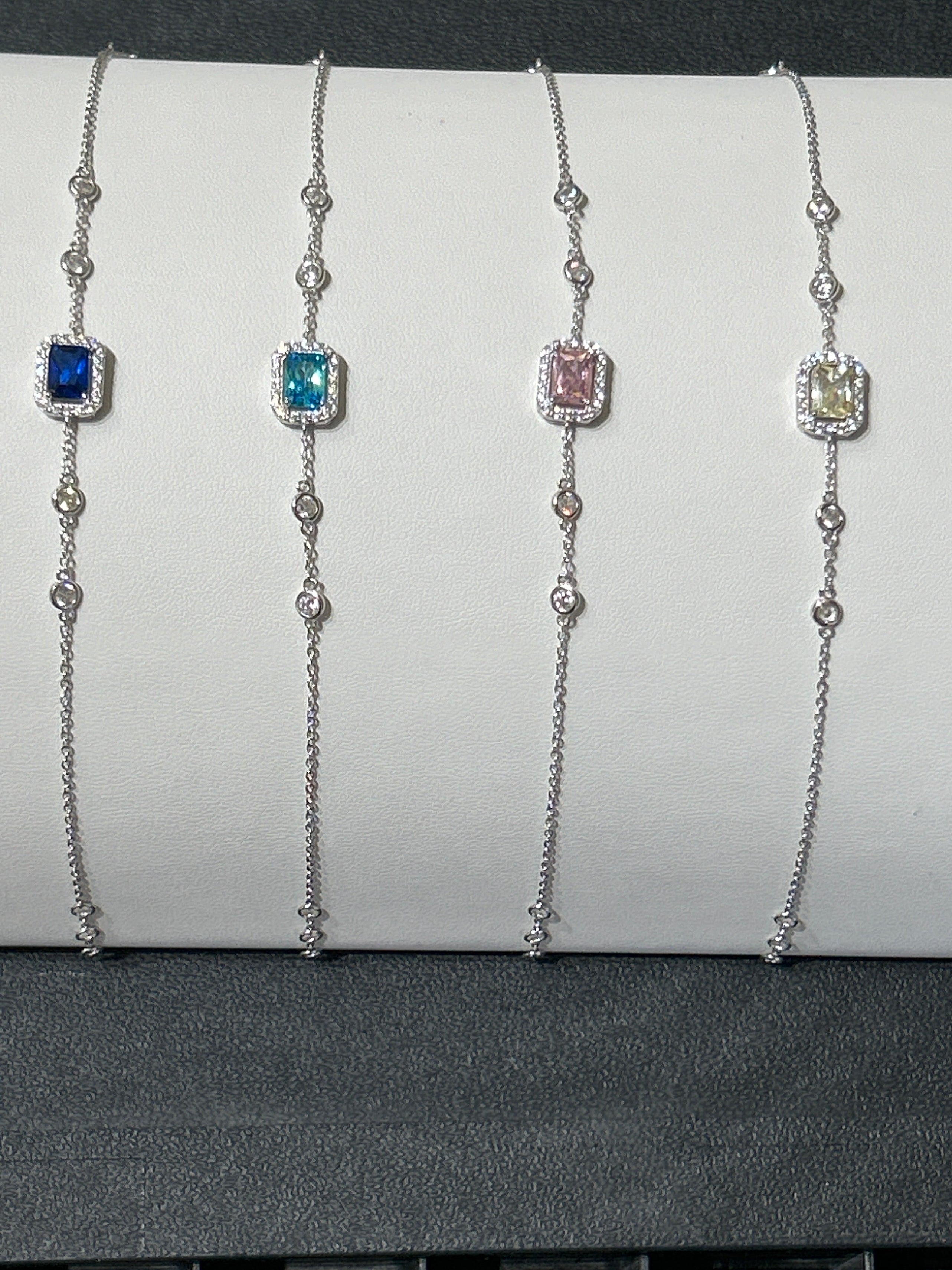 Sterling Silver Diamond by the yard Bracelet