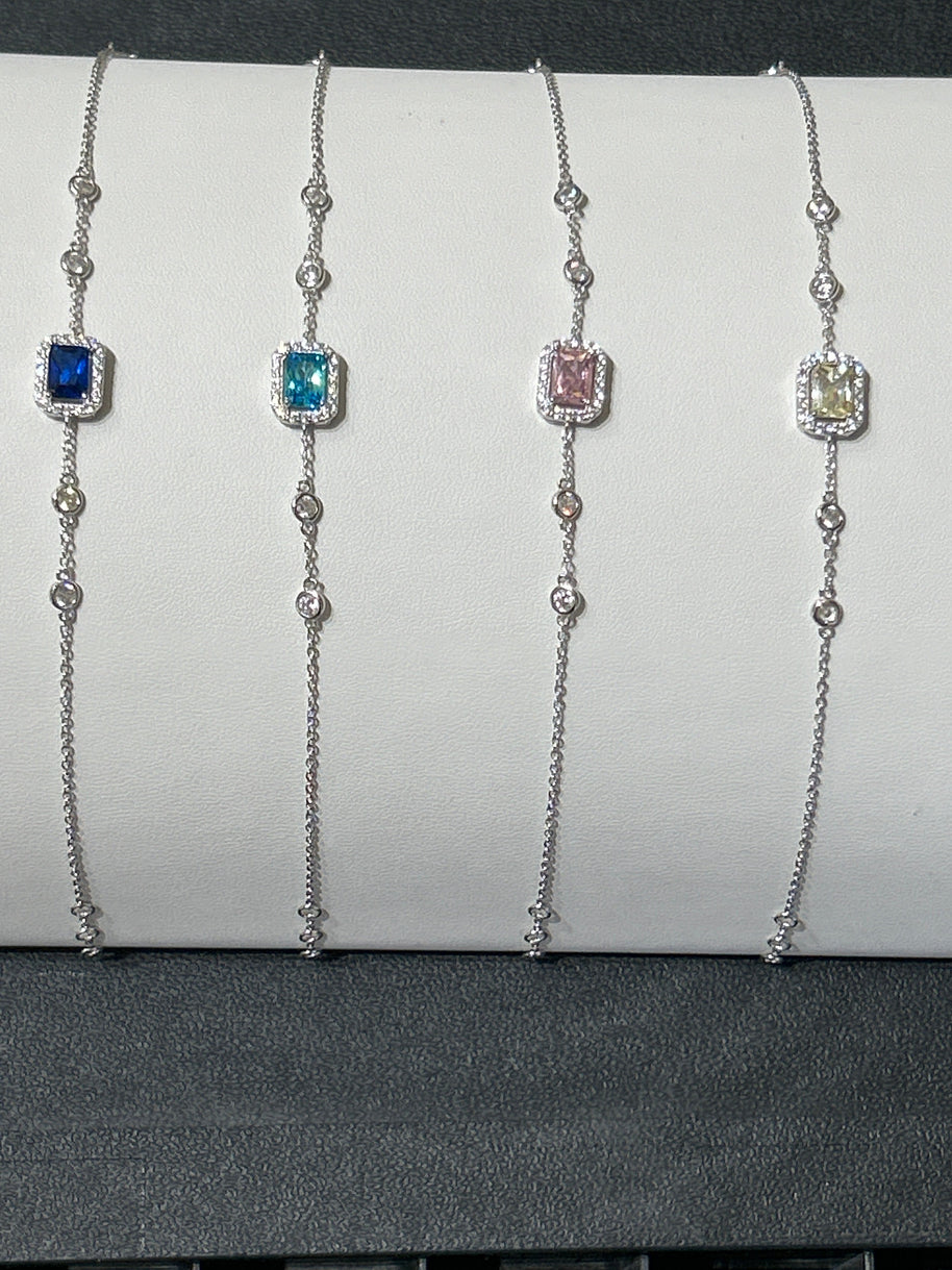 Sterling Silver Diamond by the yard Bracelet