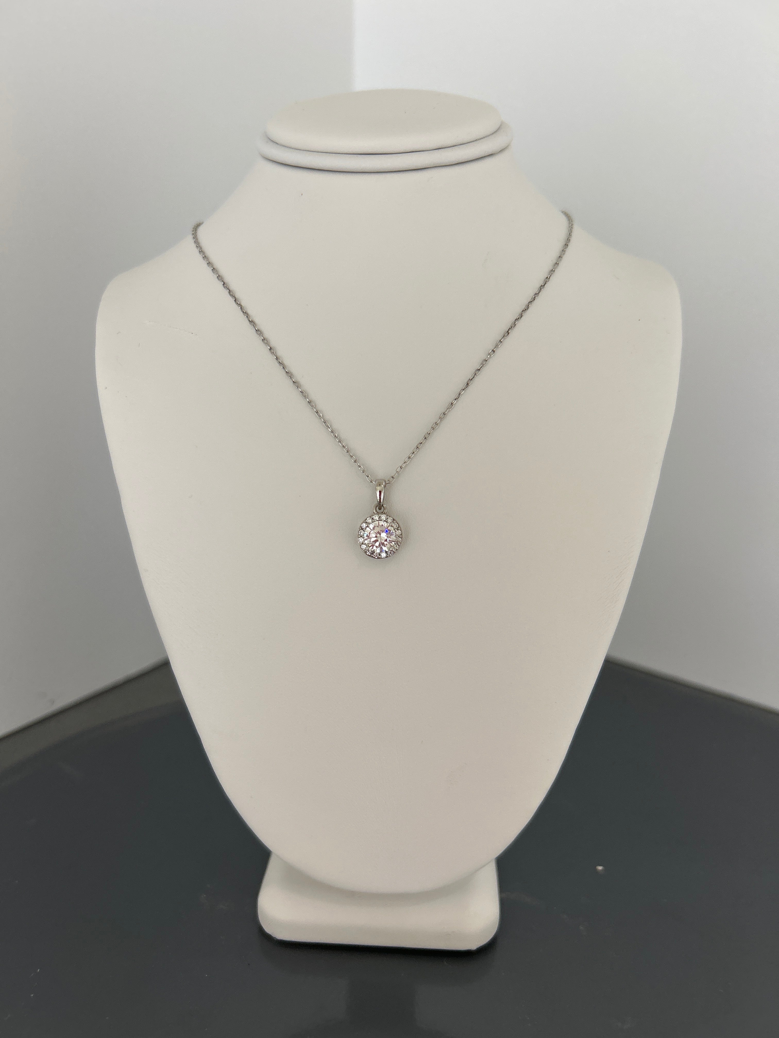 Sterling silver Circle Halo Necklace.